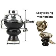 Ceramic Hookah Bowl With Cover & Screen Wind Cover Shisha Bowl Charcoal Screen For Hookah Pack With Coal Tongs - Yellow - View 2