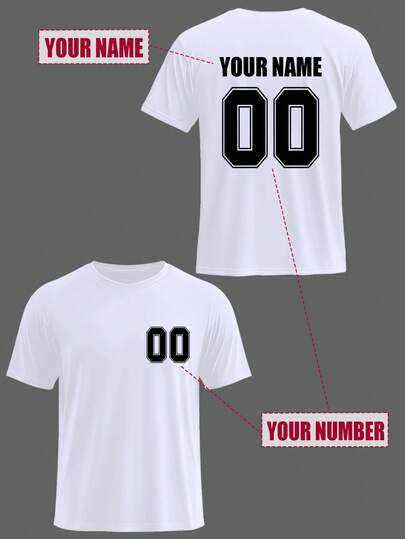 Personliga herr-T-shirts, Anpassning av personliga nummer, Ladda upp din personliga text och nummer, Personligt namn och text tryckt på fram- och baksidan av skjortan, Höst herr-T-shirts med rund hals och kortärmad design, Svarta herrtoppar, Anpassning av namn/välsignelse, Anpassning av födelsedag/fars dag/alla hjärtans dag/fest/årsdag, Vår- och sommarsportkläder, Alla hjärtans dag-presenter, Födelsedagspresenter, Vår- och sommartoppar, Sommar herr-T-shirts med kortärmad design.