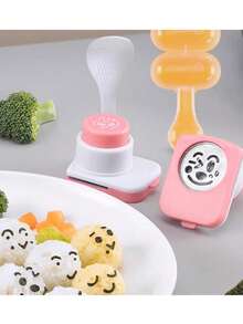 1pc, Seaweed Nori Punch Embossing Device Cutter, Smile Wink Face Rice Ball Onigiri Mould, DIY Sushi Tool, For Lunch Box Bento Box Decoration, Kitchen Gadgets, Kitchen Accessories Kitchen Items Kitchen Accessories Kitchen Tools - Pink - View 5