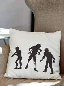 1pc Custom-Made Halloween Weird Cat Pillow Case, Outdoor Pillow Cover, Personalized Waist Pillow, Trick Or Treat Pillowcase, Custom Pillow Cover, Make-To-Order Pillowcase - Multicolor - View 3