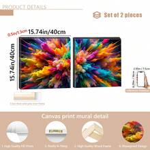 一幅充满活力的波西米亚抽象水墨画，帆布材质，适用于客厅和卧室，现代无框墙面装饰，色彩绚丽的画布设计，完美契合现代家居装饰和走廊装饰 | 抽象墙面艺术 | 无框帆布画，适用于客厅和卧室的帆布墙面艺术，海报，墙面艺术，房间装饰，现代风格，带框墙面艺术 - 彩色 - 查看 16