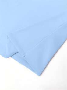 XLLAIS 性感露背蓝色吊带背心，时尚方领弹力休闲修身细肩带无袖上衣，适合女性，春夏假日穿着 - 淺藍色 - 查看 7