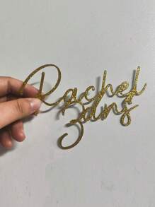 1pc Custom Glitter Cake Topper, Personalised Cake Topper, Any Words Cake Topper, Any Age & Name, Glitter Topper
