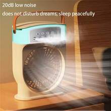 USB Rechargeable Mini Cooling Fan With 5-Hole Mist Spray, Desktop Fan, Portable Humidifying Cooling Fan For Home, Office, Travel, 1500mAh - Multicolor - View 2