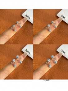 1 pieza Nail para ombligo con forma de S, de plata de ley 925 con diamantes y bolas brillantes, ideal para uso diario, vestidos diarios de niñas, el mejor regalo para novias, madres y hermanas