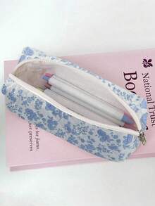 1个花卉图案铅笔盒、文具袋和化妆包 - 拉链收纳袋，可存放文具、化妆品、旅行必备品、返校用品、铅笔盒、背包、个性化笔袋、整理袋 - 彩色 - 查看 14