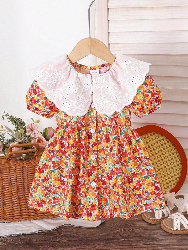 Rochie de vacanță cu imprimeu floral pentru bebeluși, stil de vară la modă