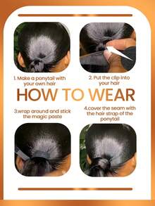 夹式马尾辫真人发片接发马尾辫中棕色 4/27 真发挑染直发接发 女士 - S4/27 - 查看 6