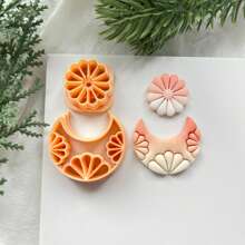 2 Stücke Mond & Blume Weichton Formset, hochpräziser Schneidformensatz für handgemachte Geschenke, Haarspangen, Schmuck, Anhänger, Tonformwerkzeuge, DIY kreative dekorative Ohrringe, Broschen, Töpferei