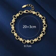 1pc 7mm Fashionable Personalized Hip Hop Octagonal Chain Bracelet, Adjustable Design, Gift For Women, Suitable For Daily Wear