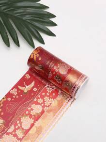 5 Rolls/Box Of Vintage Floral And Animal Pattern Washi Tape Set, Hot Stamping Pattern Design Matte Sticker Rolls, Fashion Tape For Handmade And Gift Wrapping Decoration