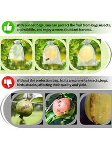 50/100 Buah Kantong Pelindung Buah & Sayuran dengan Penutup Jaring Tali Serut, Kantong Jaring Buah Taman yang Dapat Digunakan Kembali, Kantong Kasa, Kantong Hadiah, Untuk Anggur, Apel, Jeruk Bali, Tanaman, Bunga, Sayuran, Pohon, dan Lainnya, Pelindung Serangga Berkebun yang Ideal, Penutup Jaring Anti Serangga Taman - MultiWarna - View 11