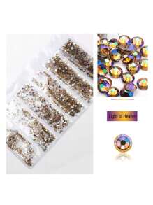 1728 Pcs Flat Back Crystal Glass Nail Art Rhinestones. 4#-12# 6 Sizes Mix DIY Decorations For Nails, Clothes, Bags, Hair Accessories, Cars, Beddings, Pendants, Etc. Suitable For Teenage Girls, Women Nail Art, Eye Makeup, Face Stickers, Jewelry Decoration Flat Back Rhinestones. 6 Bags Of Crystal Glass Flat Back Rhinestones. Nail Charms Nail Gems Nail Supplies