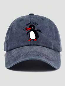 NOOT Baseball Cap, Unisex Funny Penguin TV Logo Printed Curved Brim Hat, Adjustable, Casual Commuter All Season Sports Sun Hat, Ideal Gift Choice - A - View 4