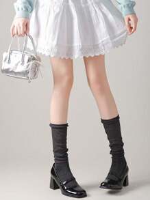 1 Pair Thin Bubble Hem Leg Warmers, Flattering Ballet Style, For Spring/Summer