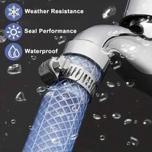 Set de 50 abrazaderas de manguera de acero inoxidable, de 1/4" a 1-1/2", con tornillo sinfín, banda de metal duradera, apropiado para combustible, plomería, automoción, maquinaria, tuberías, enfriadores - Plateado - Ver 7