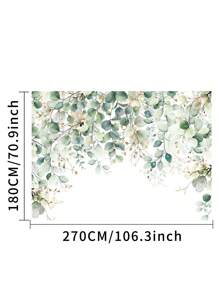 1 Stück Wandfotohintergrund mit grünen Eukalyptusblättern, Aquarell Frühling Natur Party Banner 150 * 100 cm / 210 * 150 cm / 270 * 180 cm, für Innen- und Außenbereich, Baby-Dusche, Geburtstag, Hochzeit Fotohintergrund