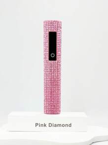 1 pieza Lámpara de uñas UV LED recargable y portátil con alimentación USB, con decoración de strass, pantalla LED, control de temporizador fácil, secador de uñas portátil, lámpara de curado de uñas de gel, forma hexagonal de diamante, bombillas LED de alta potencia, lente de aumento de 8X para un cuidado de uñas rápido y eficiente