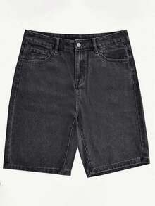 1 pieza Vaqueros casuales de estilo Y2K para hombres en color negro - Gris - Ver 4