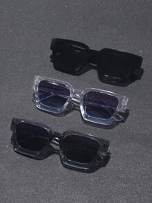 3/5 Stücke Herren Mehrfarbige Kunststoff Quadratische Vollrahmen Tönung Linsen Shades Basics Elegante Basic Lässig Allround Brillen Kombination für Vacay Vibes, Business, Alltag Mode Accessoires Preppy Stil für den Schulanfang