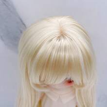 1pc BJD Doll Wig, MJD Doll Wig, SD Doll Wig 3/4/6 Inch Bangs Soft High-Temp Fiber Hair Blank For DIY Cotton Doll Making, Realistic Fantasy 60cm Wig With Inside-Curled Bangs