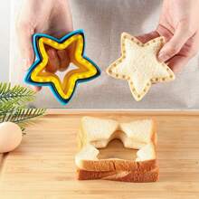 6 Stücke Edelstahl Sandwich Maker Förmchen Set, DIY Taschensandwich, süße Cartoon Dinosaurier, Herz, Stern, rechteckig, rund, Teddy Bär förmige Ausstechformen