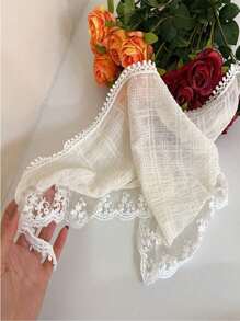 1pc Summer Floral Headband/Headscarf, Lightweight, Vintage, Lace Triangle Scarf For Women, French Style Bandanas Head Bandana Hair Scarf