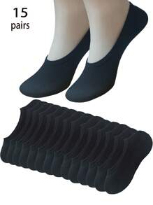 8/15/20/30 Pares de calcetines invisibles de tobillo de unicolor para hombre, transpirables, de secado rápido, anti-olor, suaves, con tela que absorbe la humedad, apropiados para hombres, mujeres, parejas, uso diario, deportes, exterior, primavera, verano, otoño