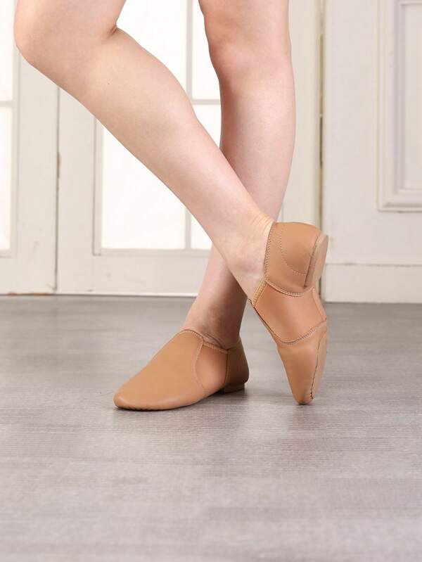 Weiche Lederjazzschuhe, leichte braune Flache Schuhe, Ballettschuhe, Yogaschuhe, Unisex Tanzschuhe