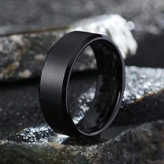 Titanium Steel Rings For Men, Colors: Black US Sizes 6-13, Men's Simple Band Rings