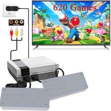 Retro Game Console With 620 Classic Edition Games,Classic Mini Handheld Video Game Console With Dual Controllers,AV Output,Plug And Play TV,Nostalgic Gift For Kids And Adults,Gray