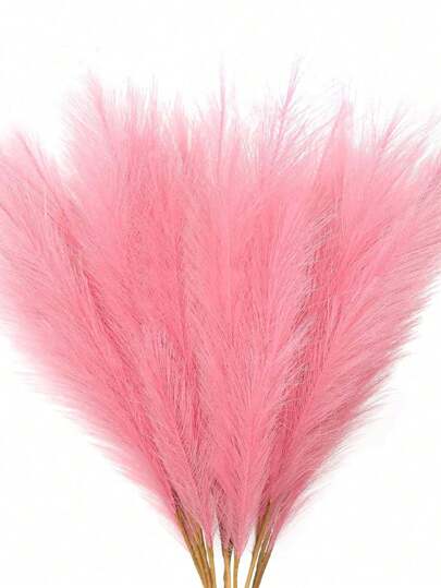 Set de 10/20 piezas - Cañas artificiales de 55 cm/21,65 pulgadas de altura, ramas de pasto mullido grande, planta falsa de pampa para llenar jarrones, decoración bohemia del hogar/cocina, decoración de la habitación, decoración de boda/fiesta, decoración del Día de San Valentín (rosa intenso)