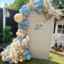 BabyShower Balloon Garland Arch Kit 137pcs Macaroon Blue White Sand Ivory Balloons For Valentine's Day Decorations Gender Reveal Boho Wild One Birthday Theme Party