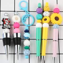 10 pezzi/20 pezzi, assortimento di perline, perline in silicone da 15 mm, perline in silicone stampate, perline decorative, adatte per braccialetti fai-da-te, penne con perline, ciondoli per portachiavi, ecc.