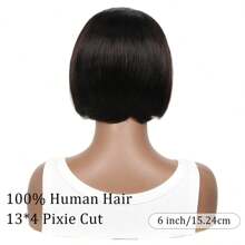 Pixie Cut Wigs Human Hair 13x4 Short Pixie Cut Lace Front Wig For Women Transparent Frontal Wig Layered Straight Bob Glueless Wigs Pre Plucked With Baby Hair Brazilian Virgin Hair