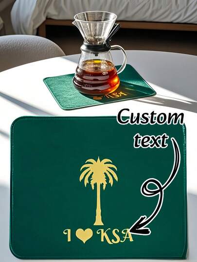 Posavasos de café y alfombrilla de ratón personalizados - Texto personalizado y nombre en el tapete para escritorio - Regalo único para oficina/hogar - Base de goma antideslizante