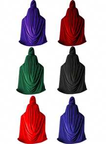 1PC Long Hooded Cloak Velvet Cape Witch Costume Cos Costume For Women Men