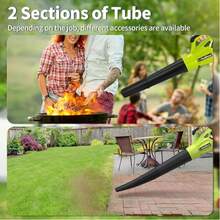 20V Cordless Leaf Blower With Battery & Charger, 400CFM High Power Electric Blower With 2 Nozzles, Lightweight Handheld Yard Tool For Leaves, Garden, Patio, Dust & Wood Chips Cleanup - Green - View 4
