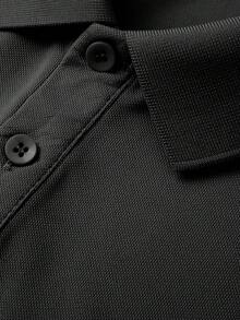 Men's Casual Polo Shirt, Knight Embroidery Design, Minimalist Fashion For Everyday - Black - View 6