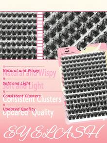 Set de extensión de pestañas falsas de 168 piezas de gran capacidad con clusters de pestañas esponjosas de diferentes longitudes para rizar y engrosar, ideal para maquillaje y extensión de pestañas DIY