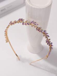 1pc Women Casual Versatile Cute Fashionable Water Drop Rhinestone Decorated Hairband