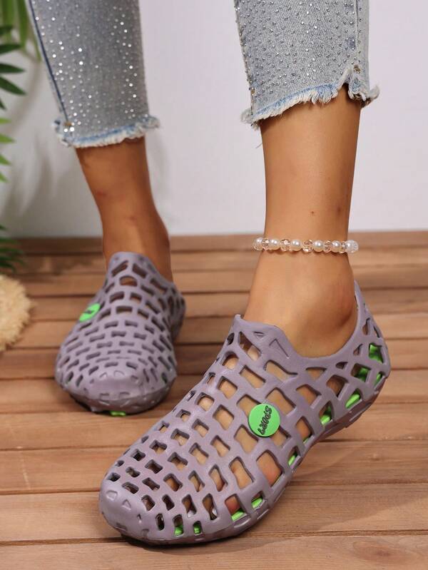 Summer New Anti-Slip Holes Shoes Men Women Outdoor Beach Slippers Couples Sandals Swimming Drifting Soft Sole Shoes