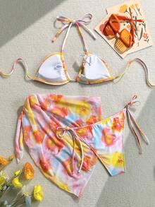 Women's Sexy 3 Pieces Bikini Set For Beach - Multicolor - View 2