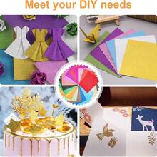 10/20pcs Set Glitter Cardstock Paper, 250g Card Paper/128g Origami Paper, Shiny Card Paper, Gold Powder Christmas Cutting Paper, A4 Size Handmade Card Paper For Christmas Gift, Birthday Party Decorations, Cuttable, Paintable, For Card Making, Scrapbooking,School Supplies,Back To School - Multicolor - View 7