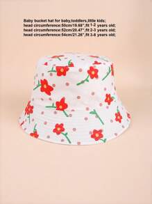 1 Stück Mädchen Cartoon Blumen Fischerhut, Baby/Kleinkind Sonnenhut für Outdoor-Aktivitäten, Strand, Sonnenschutz