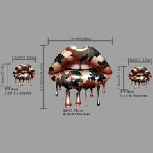1pc/2pcs/3pcs/Camouflage Lip Patches, DIY A-Level Washable Patches, Clothes, Heat Transfer Stickers, Women's/Men's T-Shirts, Backpacks, Pillows, Decorative Badges, Labels, Baseball Caps, Backpacks, Etc. Are Available