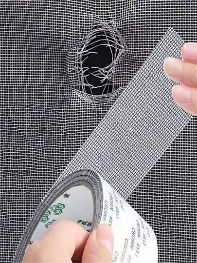 1 Roll Self-Adhesive Mesh Window Repair Tape, Waterproof Tear-Resistant Insect Screen Patch, Strong Adhesive For Cloth And Screens, Suitable For Dorm Room/Curtain Window Repair