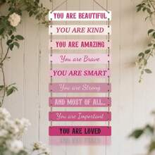 9 件鼓舞人心的女孩房间装饰木质壁挂牌匾标志，适用于家居装饰、粉色房间装饰、公寓装饰、圣诞装饰、单身派对装饰 - 粉色 - 查看 10