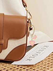 1pc 26pcs Letter Heart Butterfly Metal Bag Charm, Personalized Heart Butterfly Shape Lucky Letter Pendant With Lobster Clasp, Suitable For Decorating Handbag, Wallet, Backpack, Cup, Perfect Gift For Girlfriend, Wife, Girl, Woman, Mother, Sister, Daughter, Friend, Teacher, Classmate On Birthday And Special Occasions - Pink - View 5