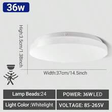 Kasotile Plafonnier LED Kasotile, Plafonnier LED avec détecteur de mouvement 6500K Lumière blanche froide, Plafonnier LED pour cuisine, salon, chambre, couloir, pièce, balcon